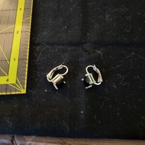 Black CZ drop Earrings